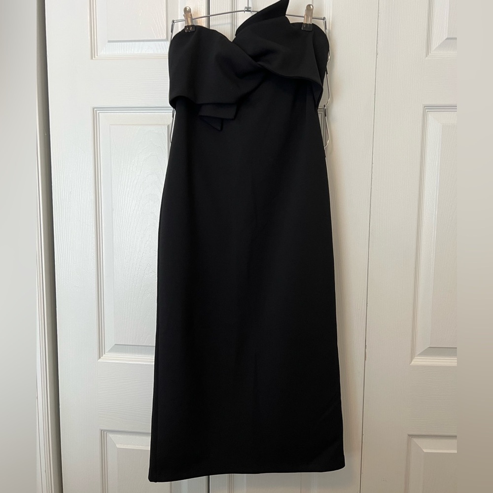 NWT Midi Black Strapless Dress from Topshop Size: 10